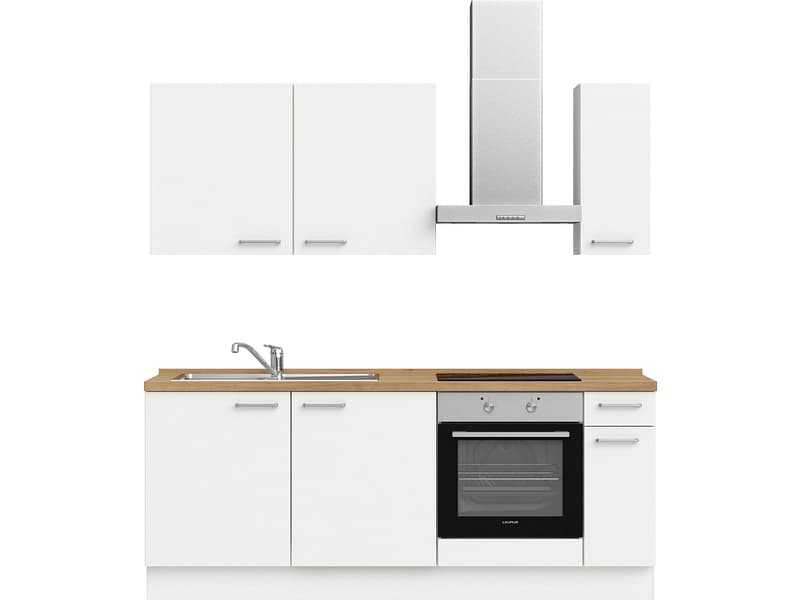 Komplette Küche mit Elektrogeräten MODUSET TOUCH CLASSIC Alpinweiß 60x210cm