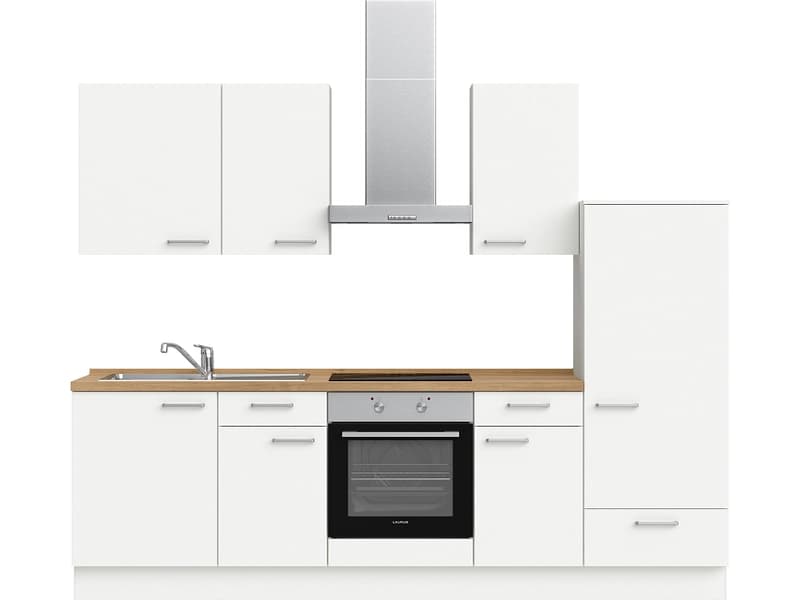 Komplette Küche mit Elektrogeräten MODUSET TOUCH CLASSIC Alpinweiß 60x270cm