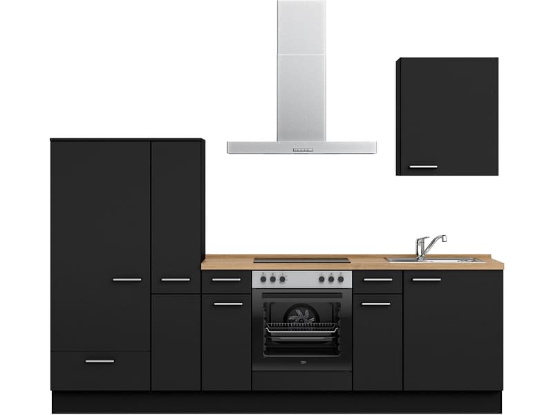 Komplette Küche mit Elektrogeräten MODUSET TOUCH CLASSIC Schwarz 60x270cm