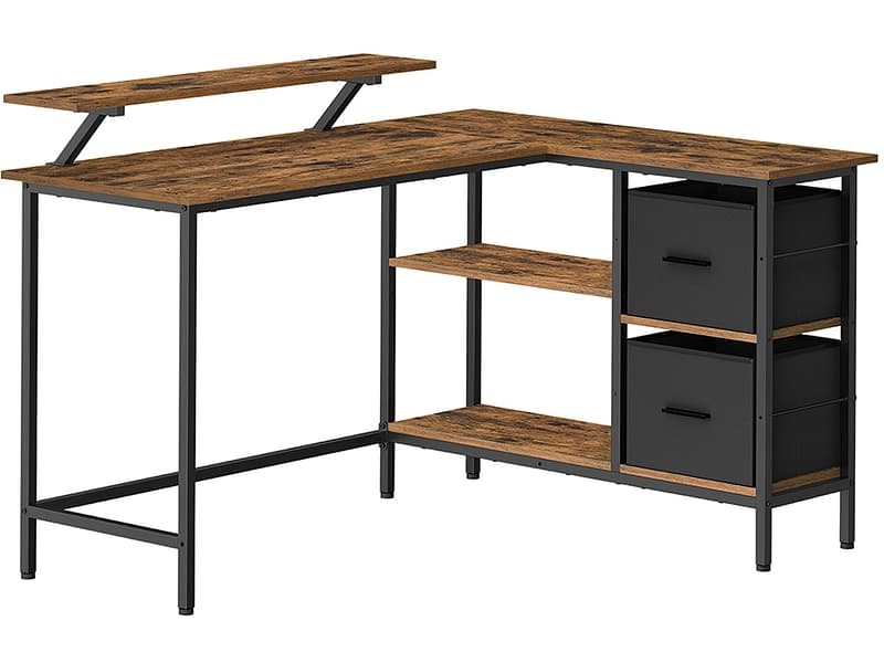 Schreibtisch SONGMICS RUSTIK 105x135x89.5cm braun