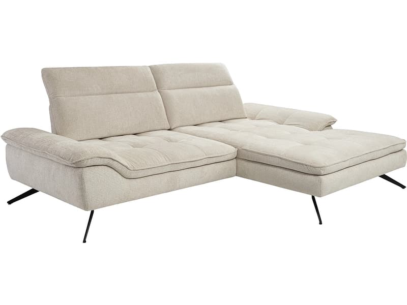 Ecksofa CARINO Polyester cremeweiss