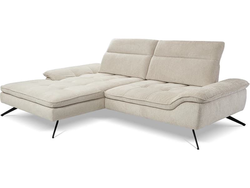Ecksofa CARINO Polyester cremeweiss