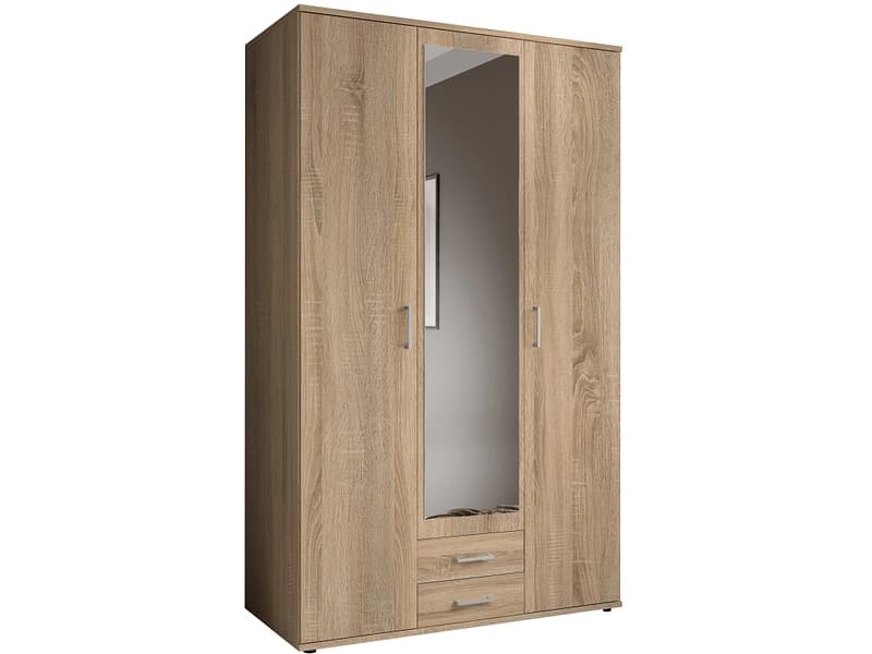 Drehtürenschrank ARIELLI eiche 3 Türen 2 Schubladen