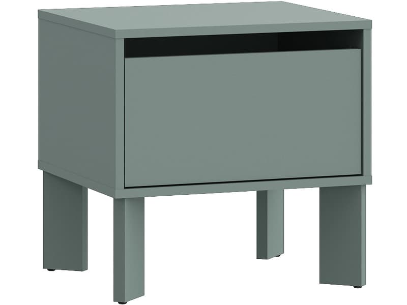 Nachttisch TAHOE 1 Schublade 48.2x41.4x47.6cm grün dekor