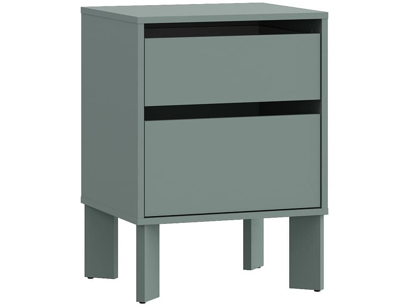 Nachttisch TAHOE 2 Schubladen 48.2x41.4x65.9cm grün dekor