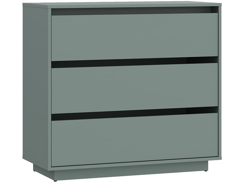 Kommode TAHOE 3 Schubladen 41.4x93.2x85.4cm grün dekor