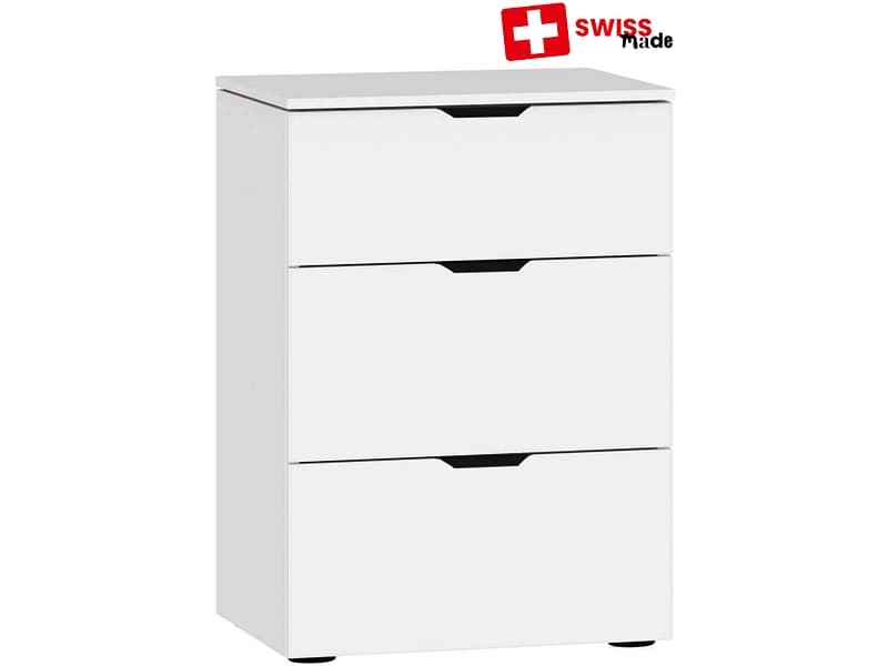 Nachttisch EVOLUTION 3 Schubladen 43x45x65cm premiumweiss melamin