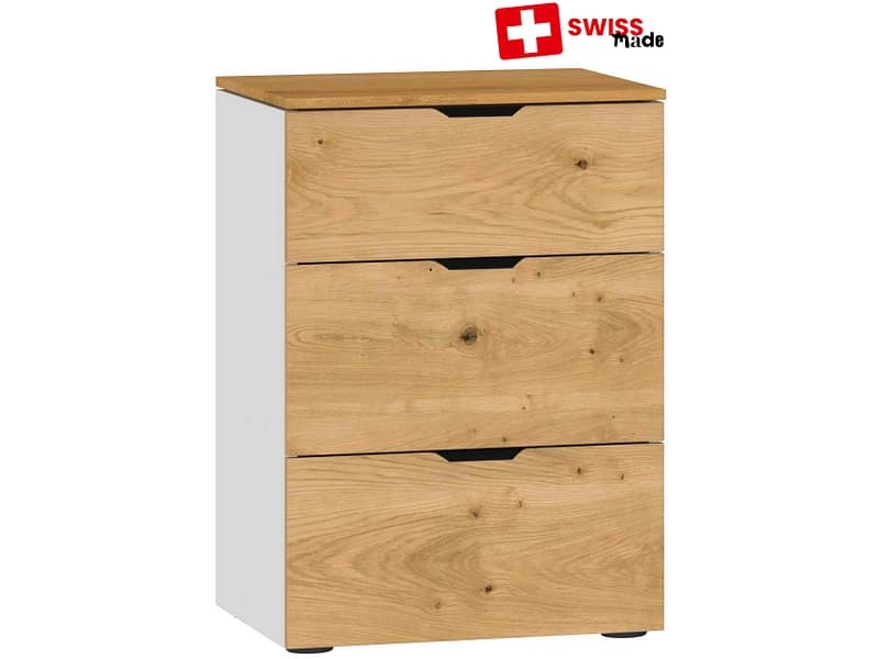 Nachttisch EVOLUTION 3 Schubladen 43x45x65cm eiche melamin