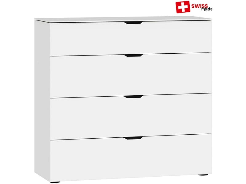 Kommode EVOLUTION 4 Schubladen 43x90x87cm weiss glas