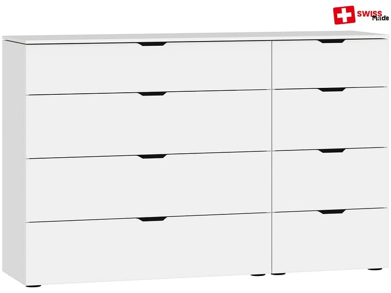 Kommode EVOLUTION 8 Schubladen 43x135x87cm premiumweiss melamin