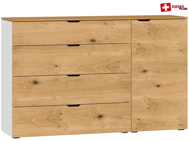 Kommode EVOLUTION 1 Tür 4 Schubladen 43x135x87cm eiche melamin