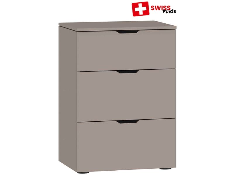 Nachttisch EVOLUTION 3 Schubladen 43x45x65cm taupe melamin