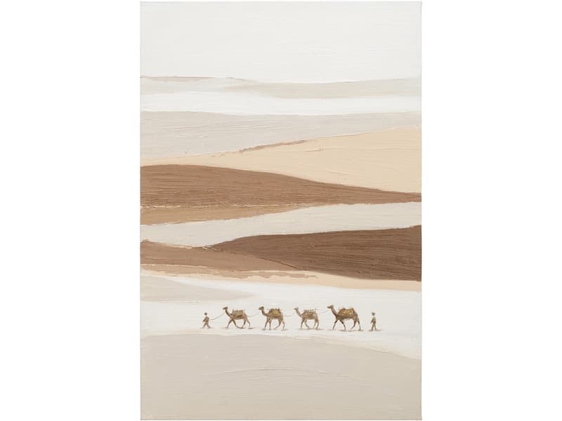 Bedruckte und handbemalte Leinwand SAHARA 1 Stück mehrfarbig 50x75x3.5cm