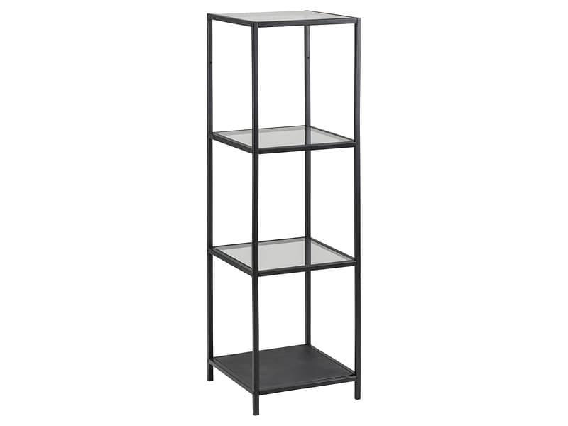 Regal SEAFORD 37x35x119.5cm metall schwarz / glas