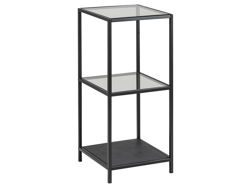 Regal SEAFORD 37x35x82.5cm metall schwarz / glas