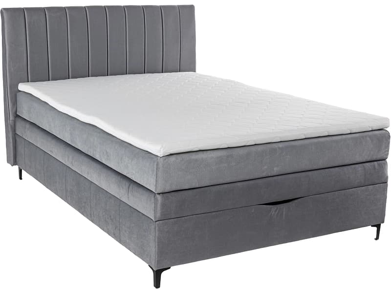 Boxspringbett MAGIC hellgrau 140x200cm halbfest