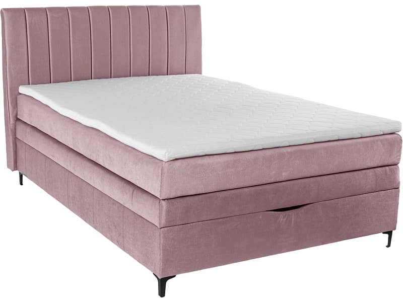Boxspringbett MAGIC rosa 140x200cm halbfest