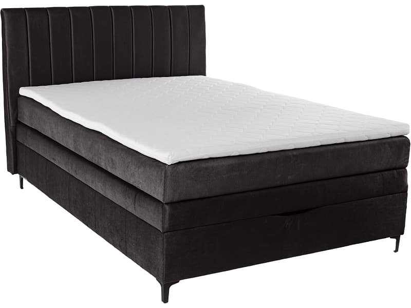 Boxspringbett MAGIC schwarz 140x200cm halbfest
