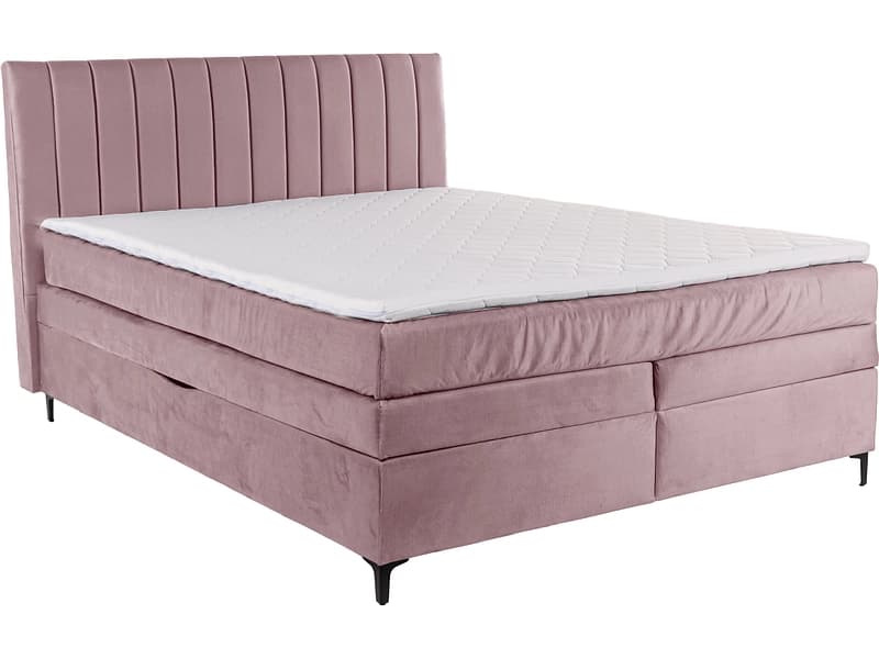 Boxspringbett MAGIC rosa 160x200cm halbfest