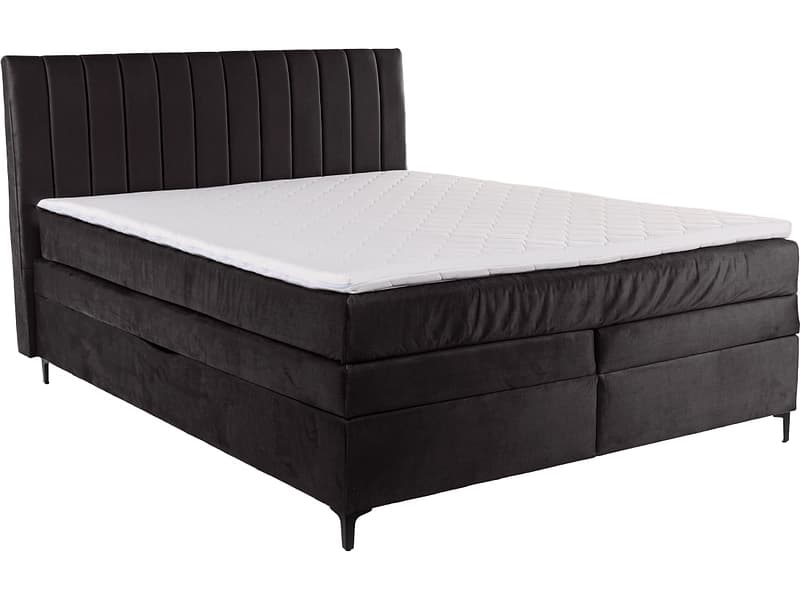 Boxspringbett MAGIC schwarz 160x200cm halbfest