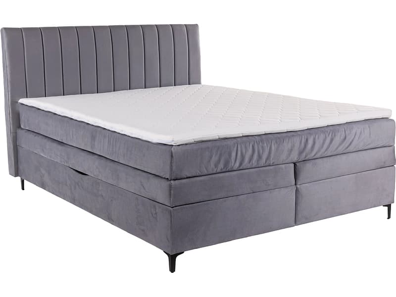 Boxspringbett MAGIC hellgrau 180x200cm halbfest