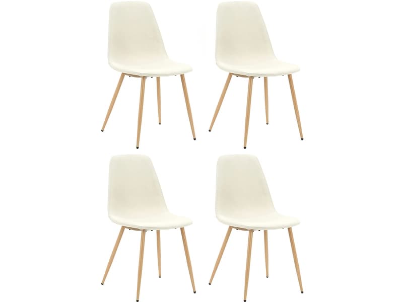 Set mit 4 Stühlen KLELIA Stoff beige