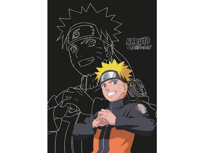 Decke NARUTO 110x150cm schwarz bedruckt