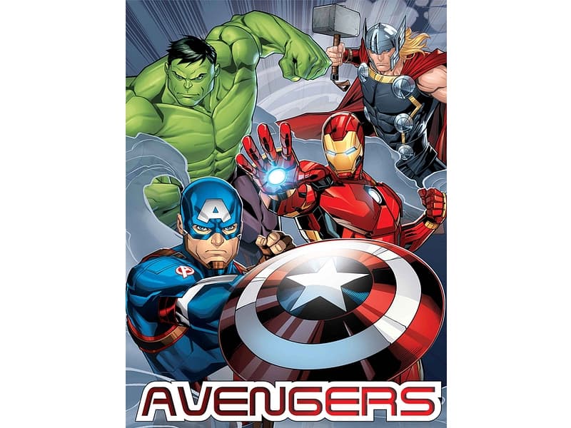 DISNEY Decke AVENGERS 110x150cm grau bedruckt