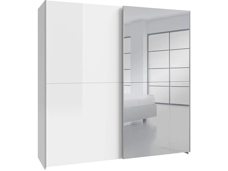Schwebetürenschrank PAULINE weiss glänzend 2 Türen