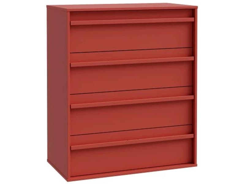Kommode CANCHOA 4 Schubladen 42x78.4x94.4cm rot dekor