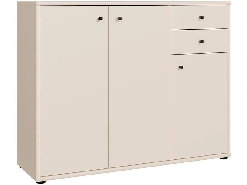 Kommode TEMPRA 2 3 Türen 2 Schubladen 34.8x108.8x85.5cm sand dekor