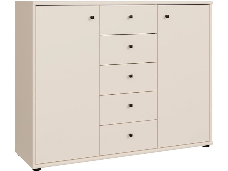 Kommode TEMPRA 2 2 Türen 5 Schubladen 34.8x108.8x85.5cm sand dekor