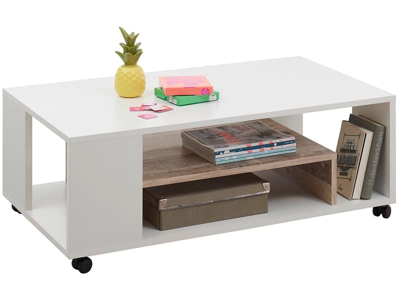 Couchtish BOLOGNA 60x108x60cm weiss