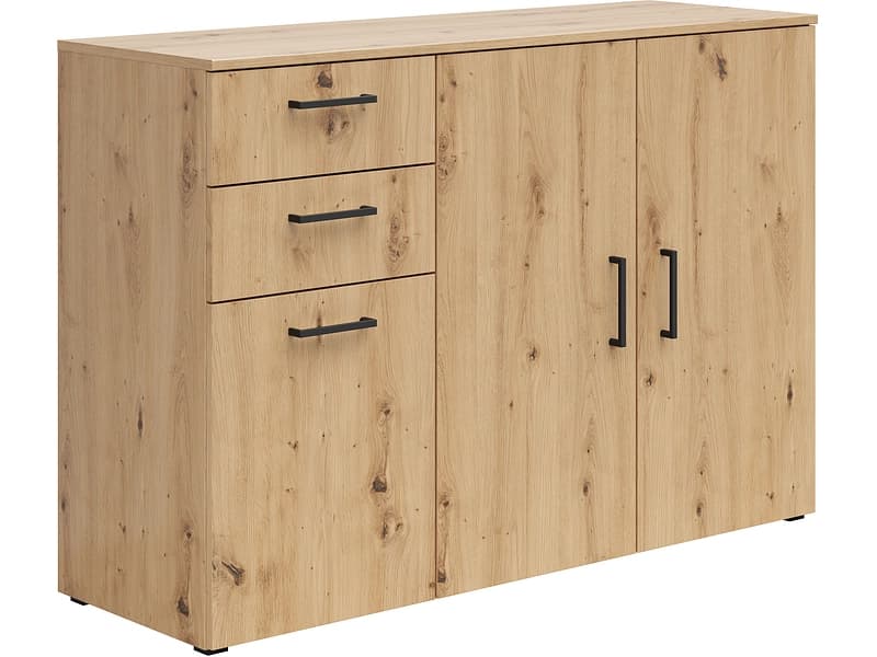 Kommode MULTI 3 Türen 2 Schubladen 40x120x83cm artisan eiche