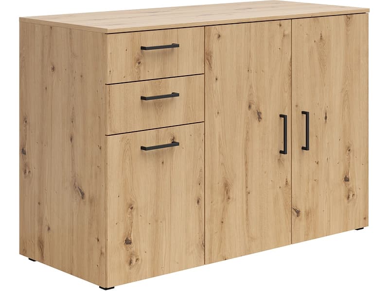 Kommode MULTI 3 Türen 2 Schubladen 52x120x83cm artisan eiche