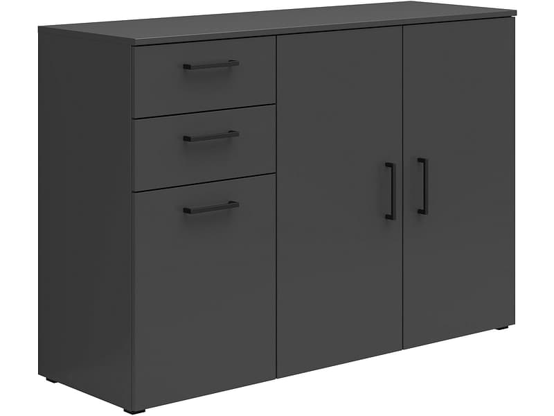Kommode MULTI 3 Türen 2 Schubladen 40x120x83cm grafit