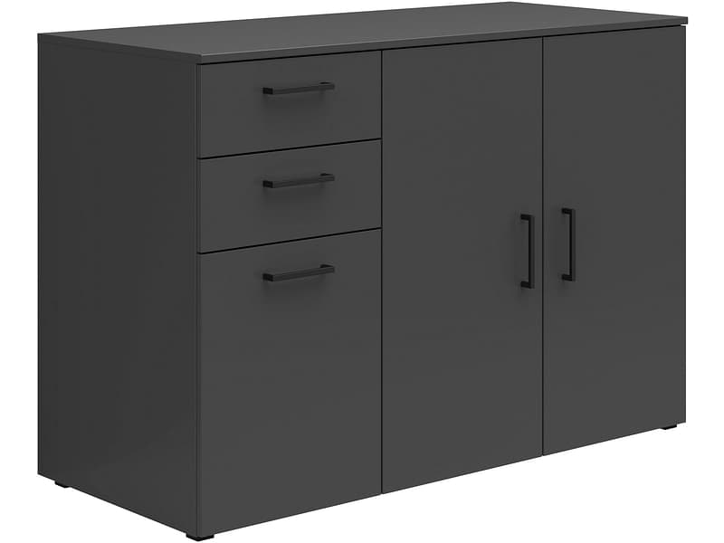 Kommode MULTI 3 Türen 2 Schubladen 52x120x83cm grafit