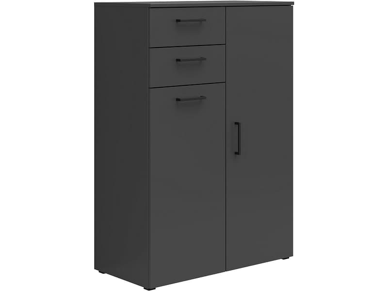 Kommode MULTI 2 Türen 2 Schubladen 40x80x115cm anthrazit