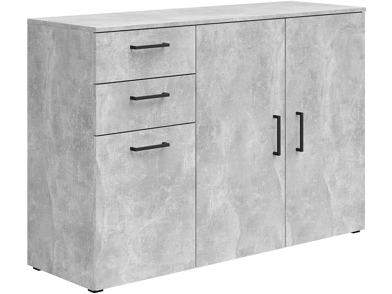 Kommode MULTI 3 Türen 2 Schubladen 40x120x83cm beton