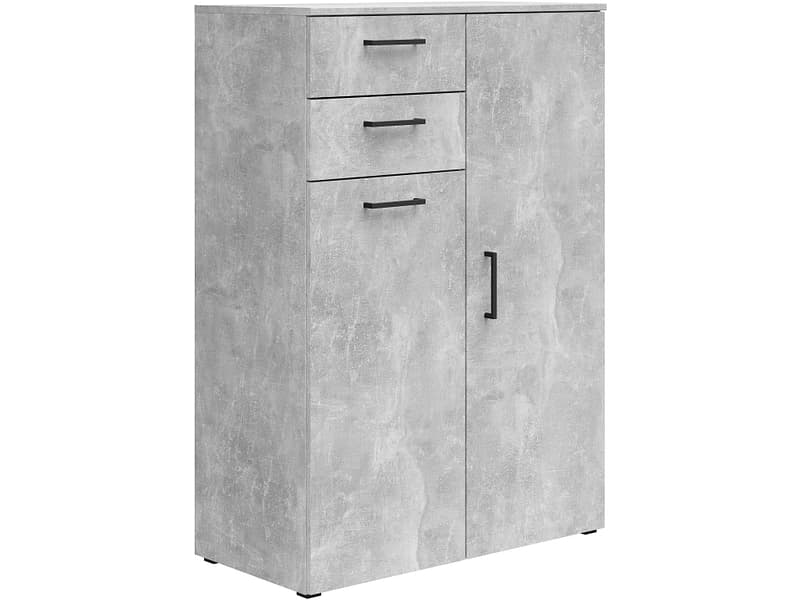 Kommode MULTI 2 Türen 2 Schubladen 40x80x115cm beton