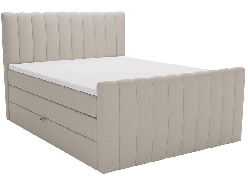 Boxspringbett WINTER hellbraun 200x200cm weich