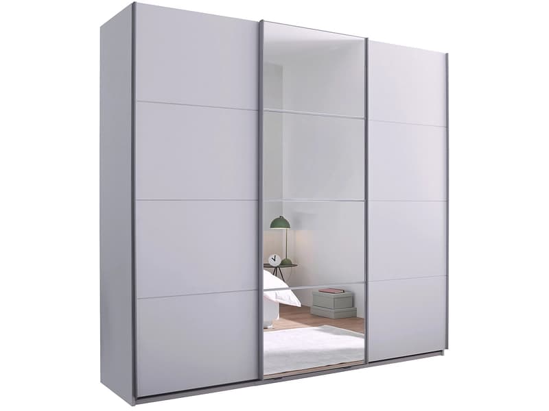 Schwebetürenschrank CAPRI weiss 3 Türen 3 Schubladen