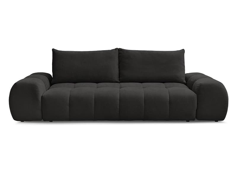3er Sofa BOBOCHIC EVEREST Stoff mit Textur schwarz