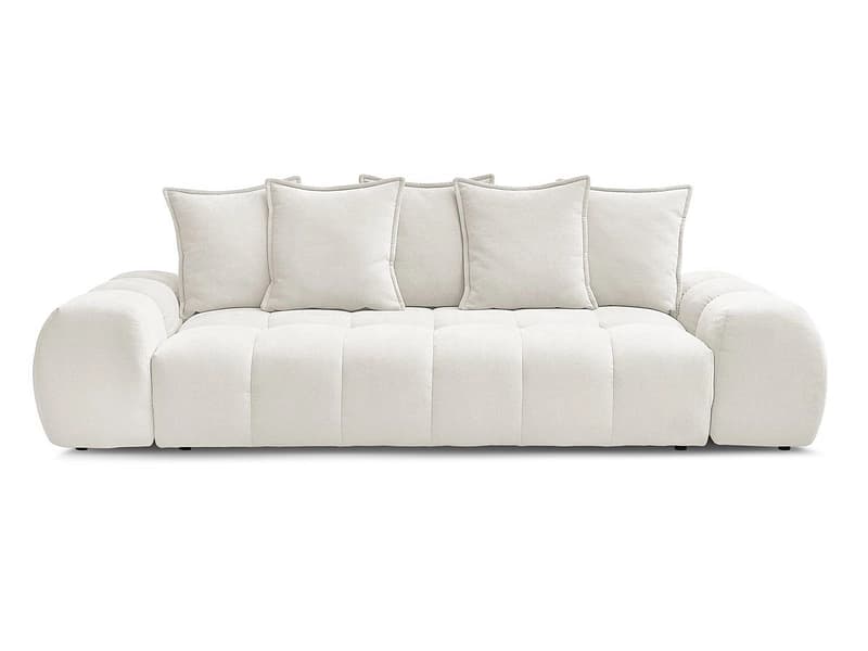 3er Sofa BOBOCHIC EVEREST Stoff mit Textur weiss
