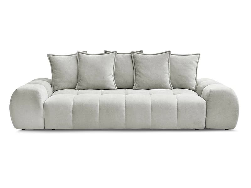 3er Sofa BOBOCHIC EVEREST Stoff mit Textur hellgrau