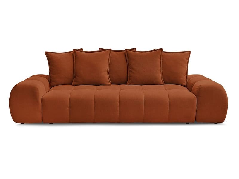 3er Sofa BOBOCHIC EVEREST Stoff mit Textur orange