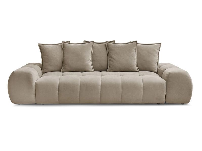 3er Sofa BOBOCHIC EVEREST Stoff mit Textur taupe