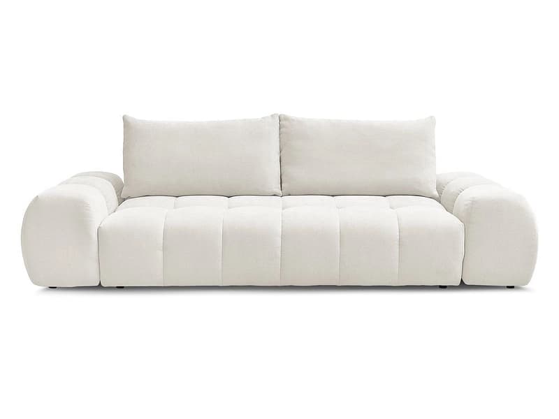3er Sofa BOBOCHIC EVEREST Stoff mit Textur weiss
