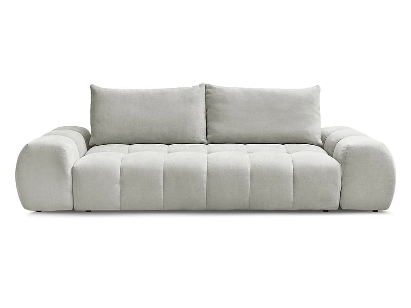 3er Sofa BOBOCHIC EVEREST Stoff mit Textur hellgrau