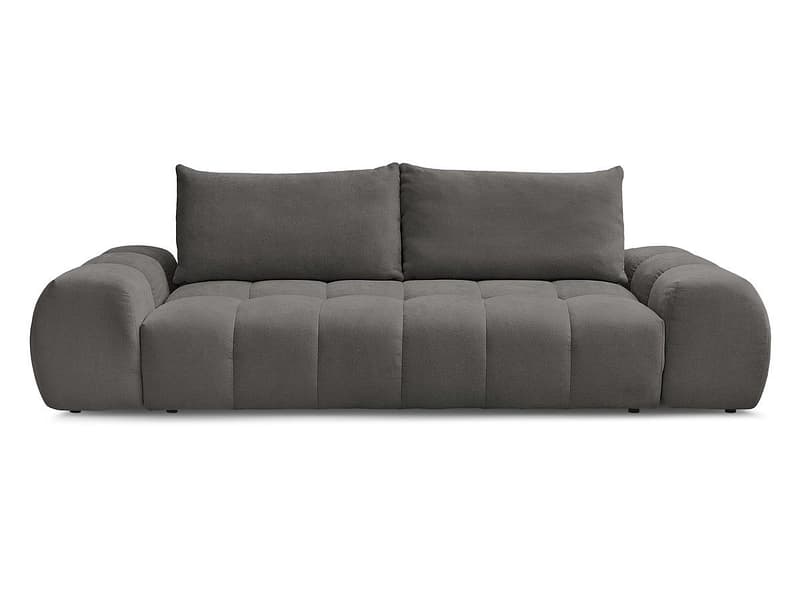 3er Sofa BOBOCHIC EVEREST Stoff mit Textur dunkelgrau
